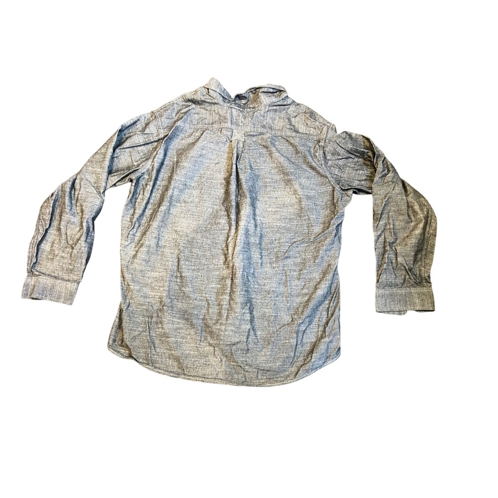 Eddie Bauer Mens 2XL Blue Cotton Chambray Long Sleeve Button Down Classic Shirt - Picture 8 of 8